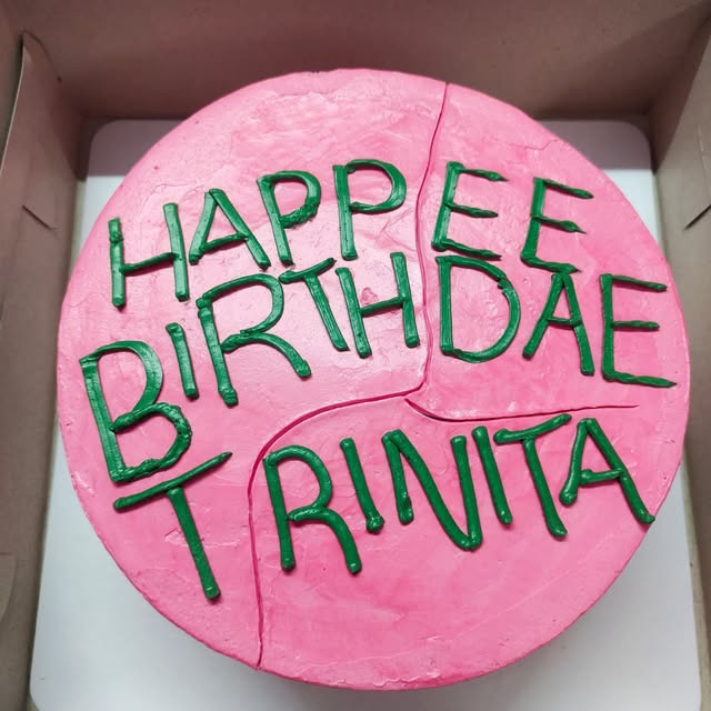 Pink Birthday Message Cake — Noel’s original cake