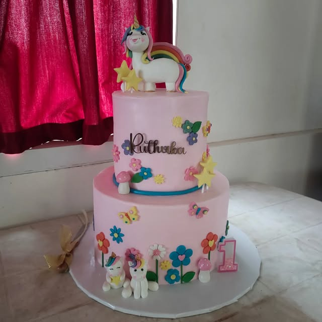 Rainbow Unicorn Tiered Cake — Noel’s original cake