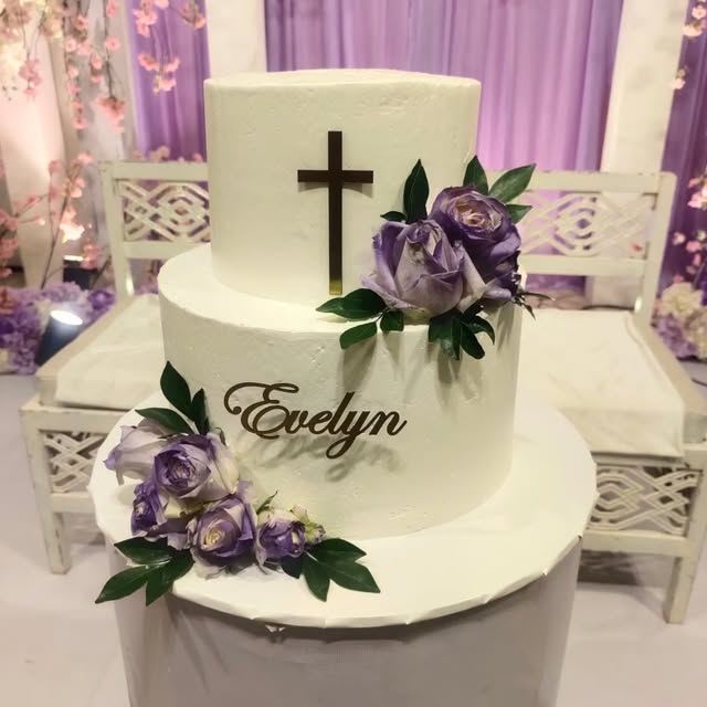 Purple Floral Communion Cake — Noel’s original cake