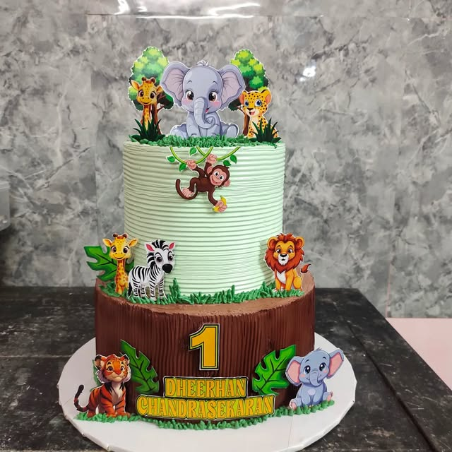Jungle Safari Tiered Cake — Noel’s original cake