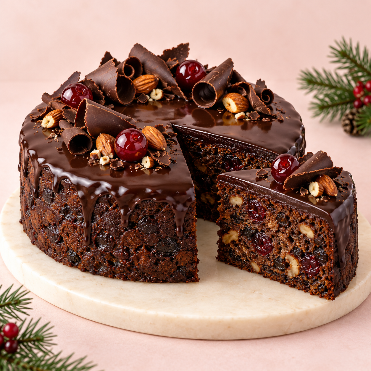Chocolate & Rum Christmas Cake — proposed design