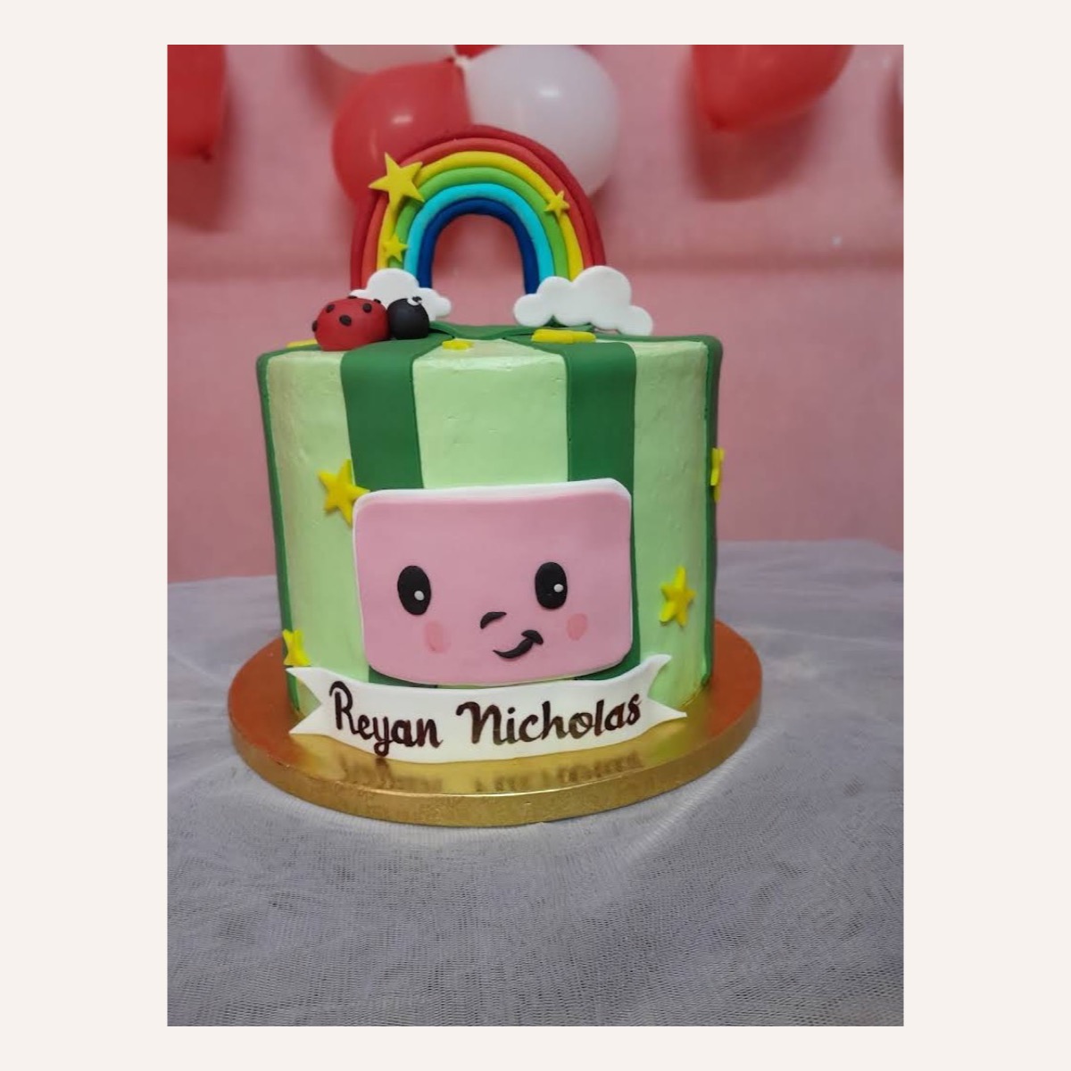 Rainbow First Birthday Cake — original Noel’s cake photograph